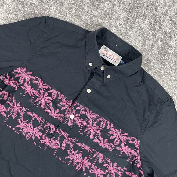 Chubbies Polo Shirt Mens Medium Tropical Palm Trees Button Down Cotton Blend - Picture 1 of 9